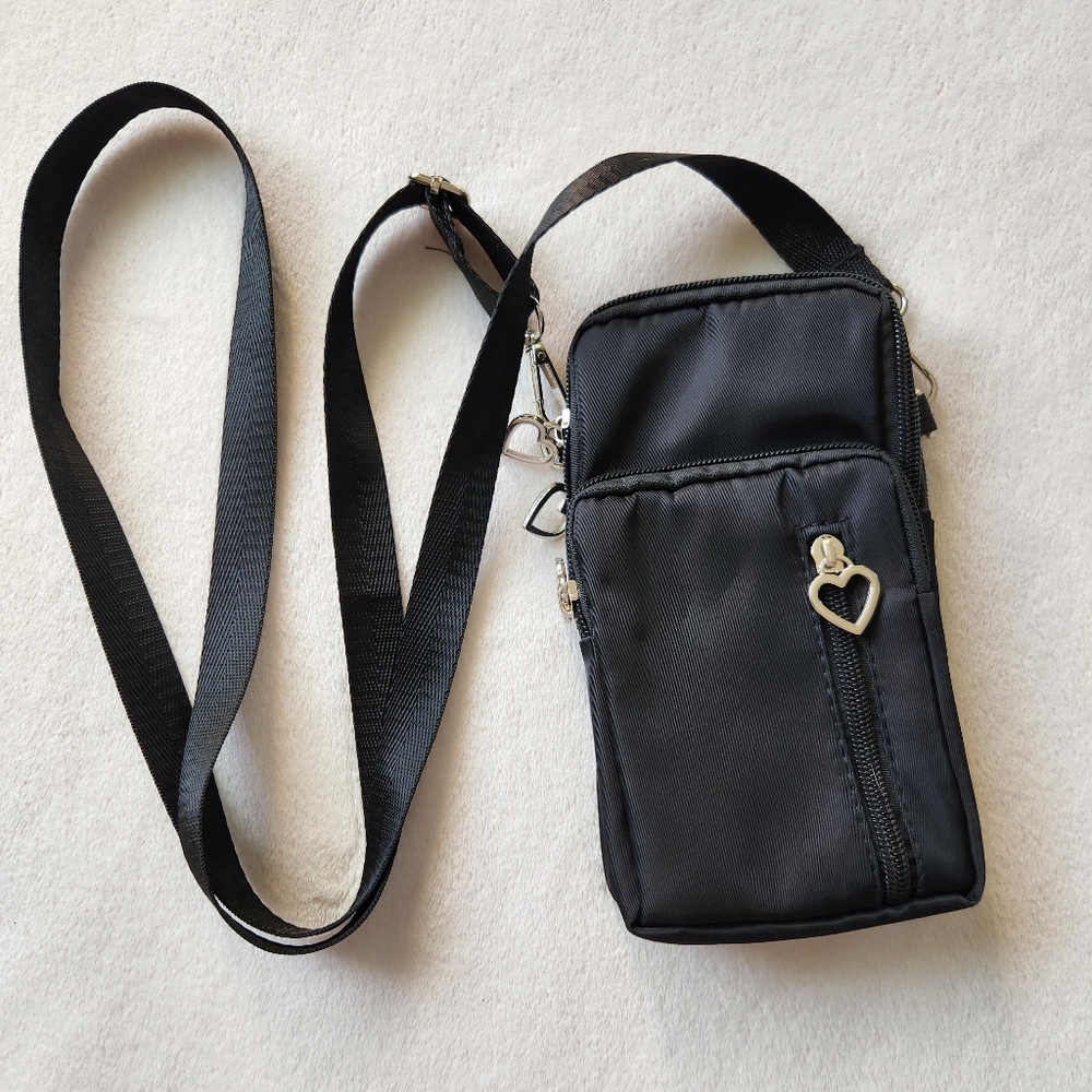 Stylish Black Phone Crossbody Bag